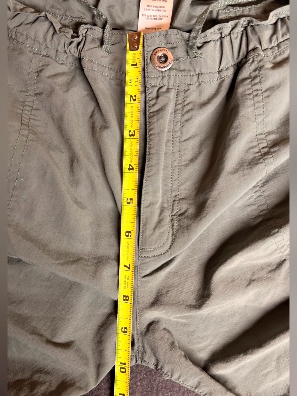 Patagonia Olive Green Elastic Waist Athletic Shorts - Picture 5 of 10